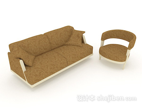 简单家居组合沙发3d模型下载
