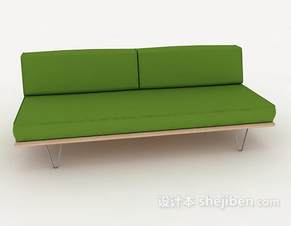 现代风格简约绿色双人沙发3d模型下载