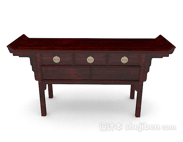 中式风格花梨木供桌3d模型下载