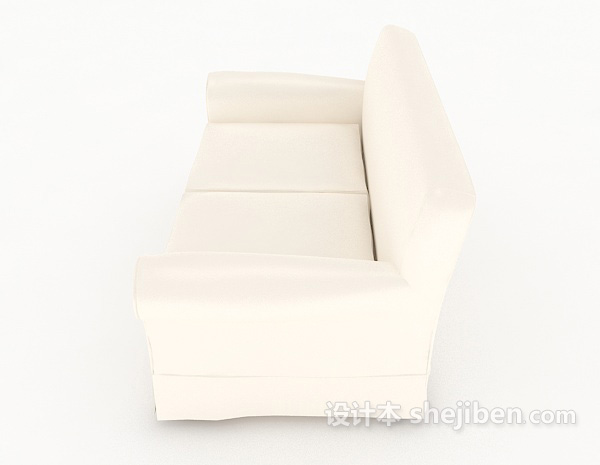 设计本简约白色双人沙发3d模型下载