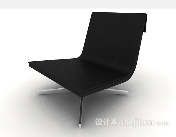 简单黑色休闲椅子3d模型下载
