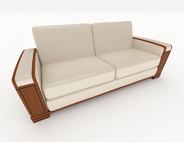 免费新中式简约双人沙发3d模型下载