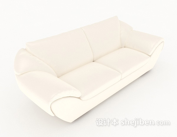 家居白色双人沙发3d模型下载