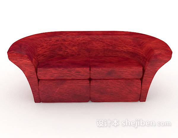现代风格红色纹理双人沙发3d模型下载
