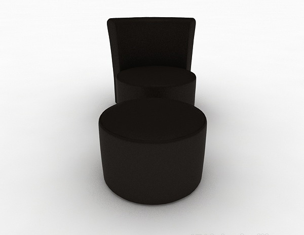 现代风格黑色家居休闲椅凳3d模型下载