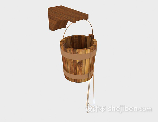 现代风格实木水桶3d模型下载