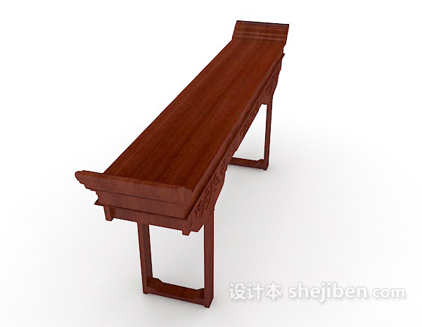 设计本实木条桌3d模型下载