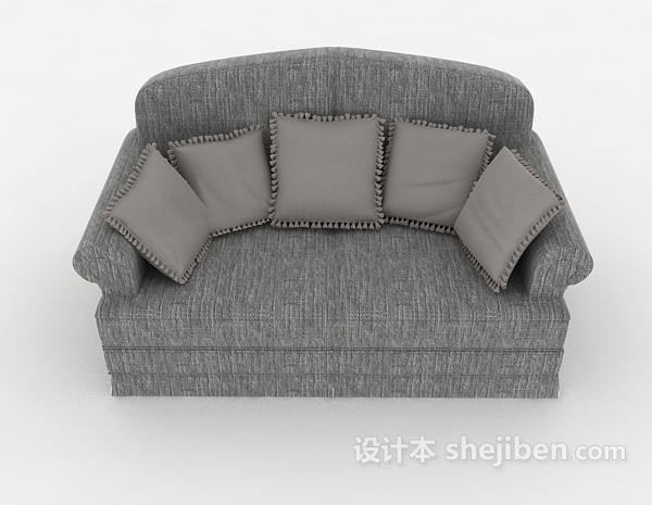 现代风格现代灰色系多人沙发3d模型下载