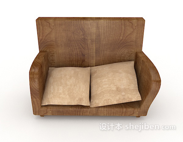 现代风格简单实用双人沙发3d模型下载