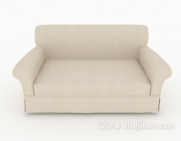 现代风格浅棕色简约休闲单人沙发3d模型下载