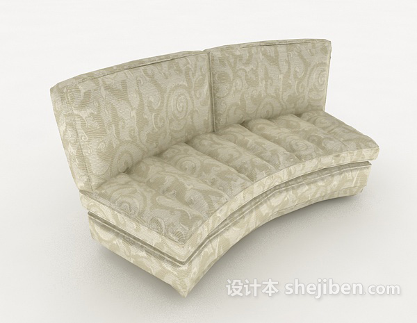 免费简单花纹双人沙发3d模型下载