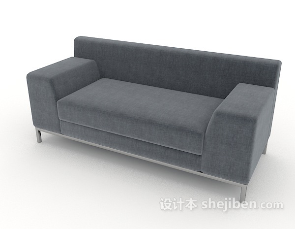 免费现代简约灰色双人沙发3d模型下载