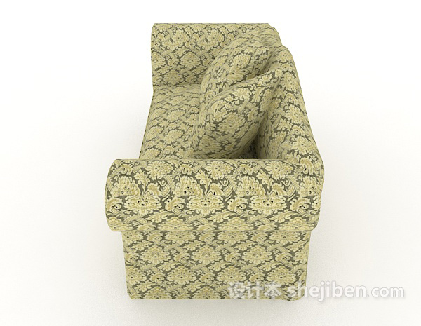 设计本田园花朵双人沙发3d模型下载