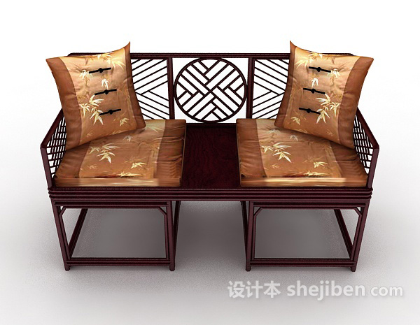 中式风格仿古中式沙发3d模型下载