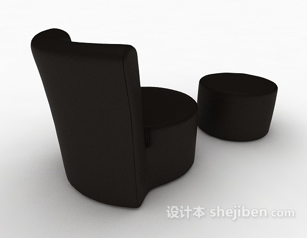 设计本黑色家居休闲椅凳3d模型下载