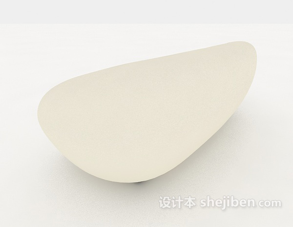 设计本个性简约米白色双人沙发3d模型下载