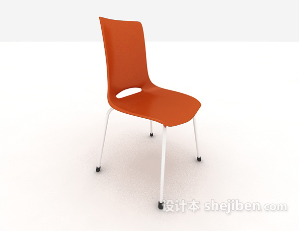 免费橙色休闲椅子3d模型下载