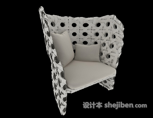 免费现代个性编织休闲椅子3d模型下载