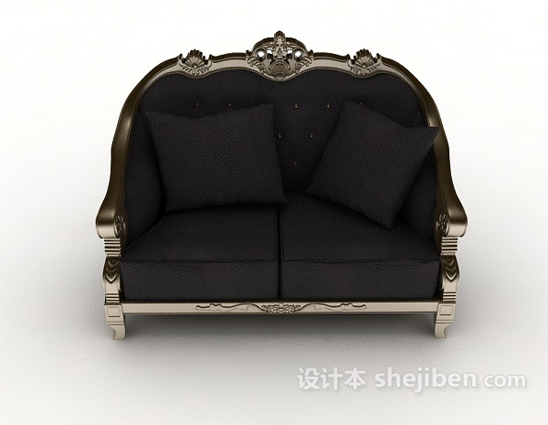 欧式风格双人欧式沙发3d模型下载