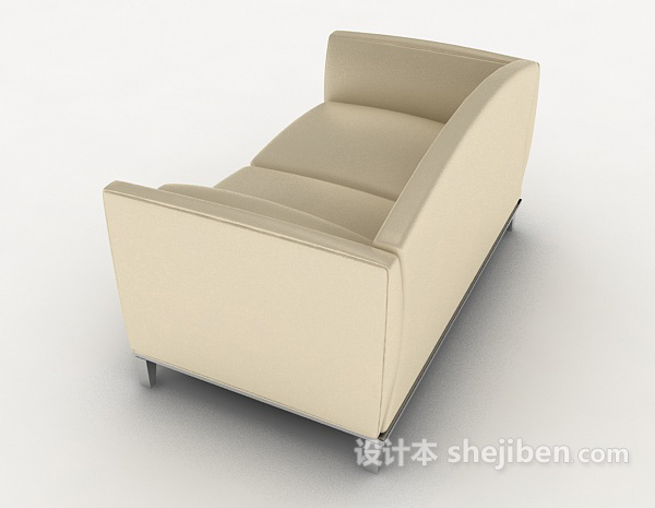 设计本浅色居家双人沙发3d模型下载