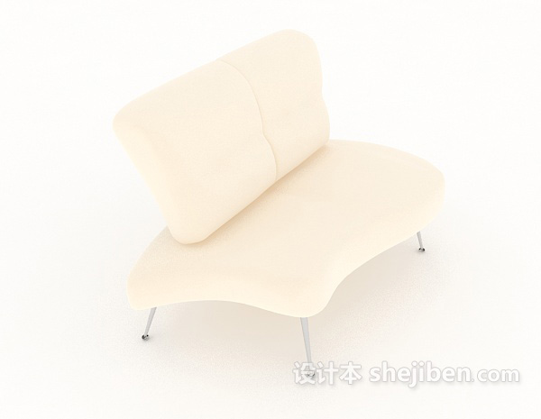 浅色休闲沙发3d模型下载