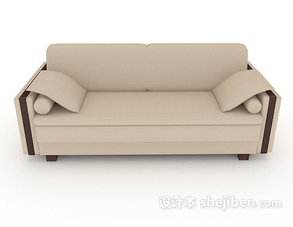 现代风格灰棕色双人沙发3d模型下载