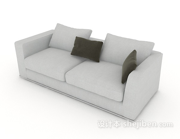 灰色家居双人沙发3d模型下载
