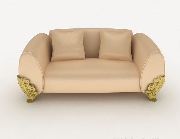 欧式风格欧式简单双人沙发3d模型下载
