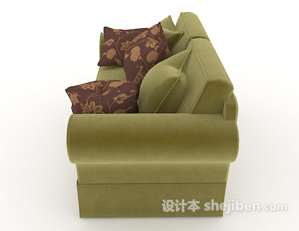 设计本田园绿色沙发3d模型下载