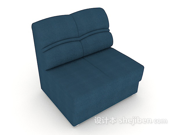 蓝色家居单人沙发3d模型下载