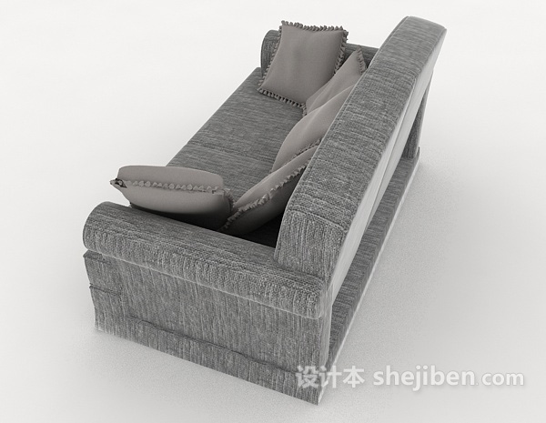 设计本现代灰色系多人沙发3d模型下载