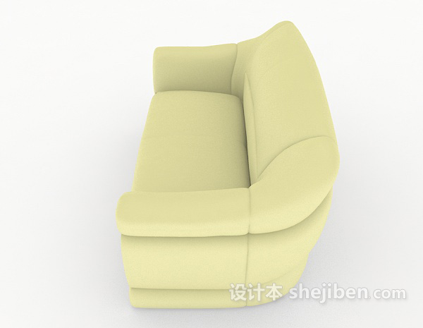 设计本浅绿色简约双人沙发3d模型下载