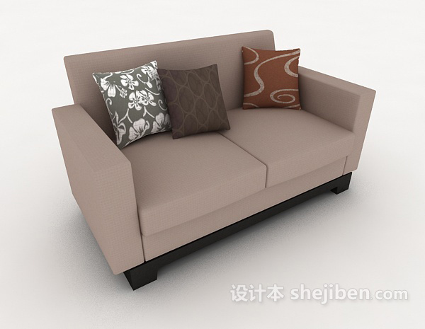 免费现代居家双人沙发3d模型下载