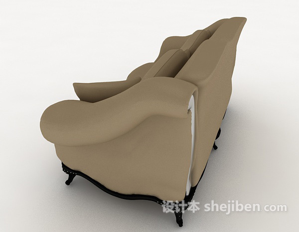 设计本欧式简约双人沙发3d模型下载