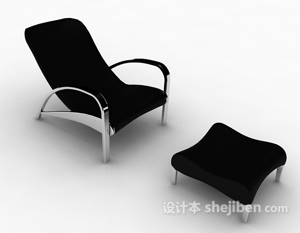 现代黑色简单休闲椅3d模型下载