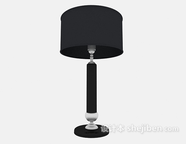 免费黑色简单台灯3d模型下载
