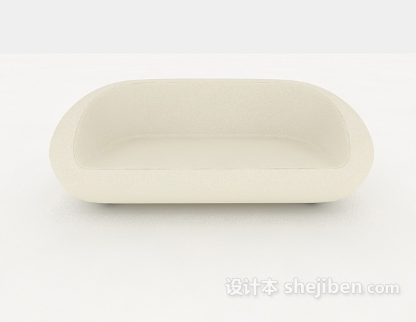 现代风格个性简约米白色双人沙发3d模型下载