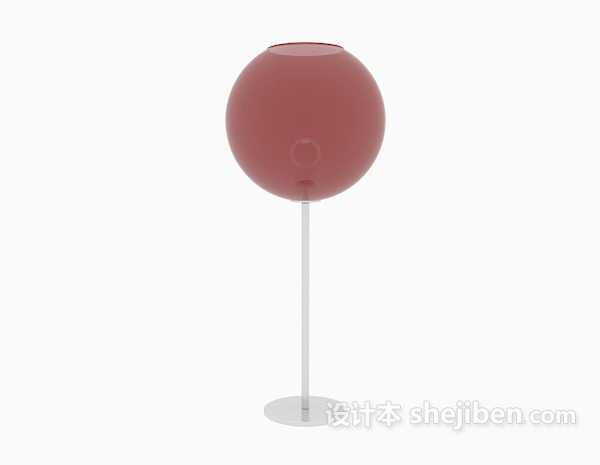 现代风格红色球形台灯3d模型下载