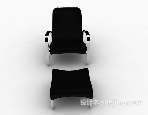 现代风格现代黑色简单休闲椅3d模型下载