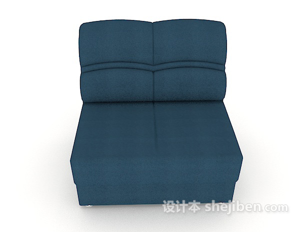 现代风格蓝色家居单人沙发3d模型下载