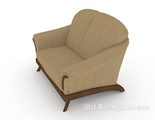 设计本新中式复古单人沙发3d模型下载