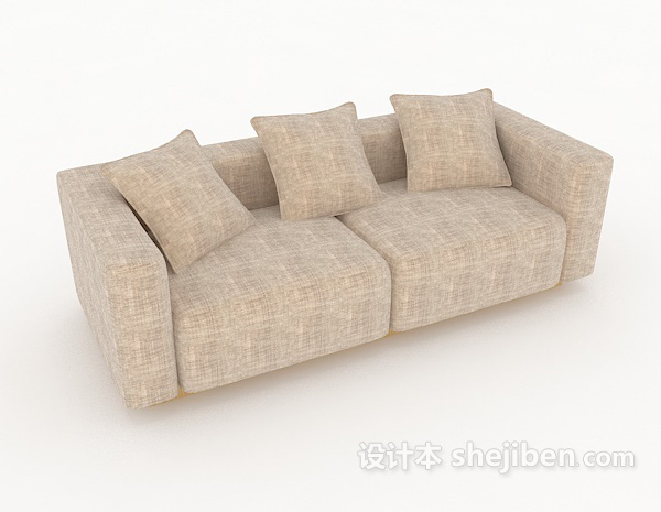 田园风格田园简单多人沙发3d模型下载