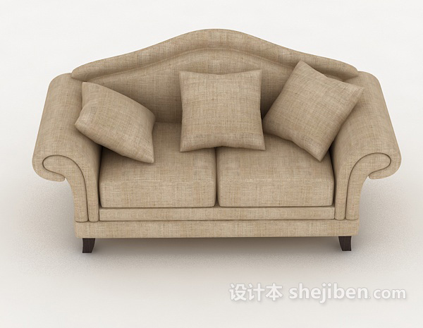 现代风格简约耐看双人沙发3d模型下载