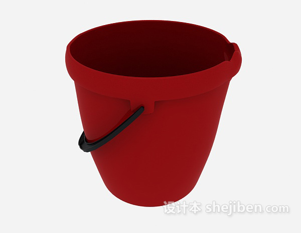 现代风格红色油漆桶3d模型下载