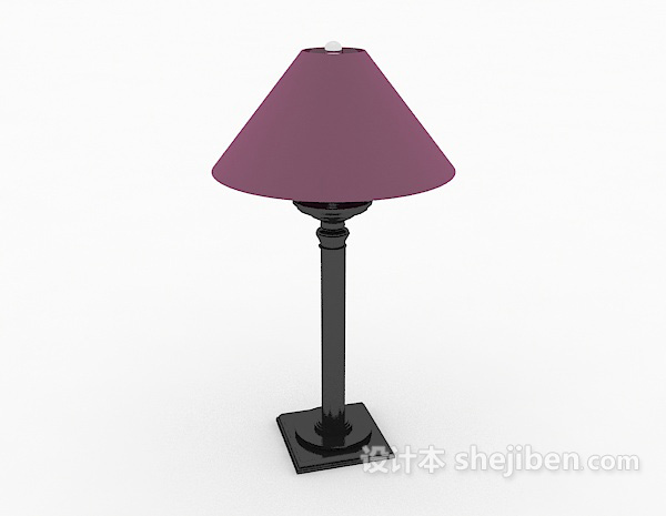 现代紫色台灯3d模型下载