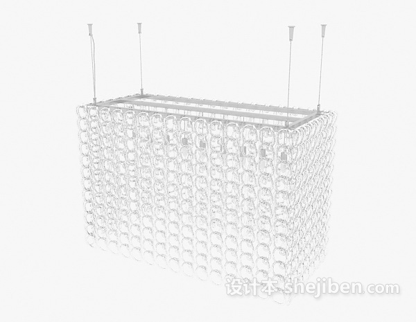 免费长方形玻璃吊灯3d模型下载