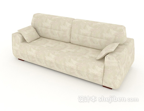 免费简单家居灰色双人沙发3d模型下载