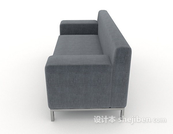 设计本现代简约灰色双人沙发3d模型下载