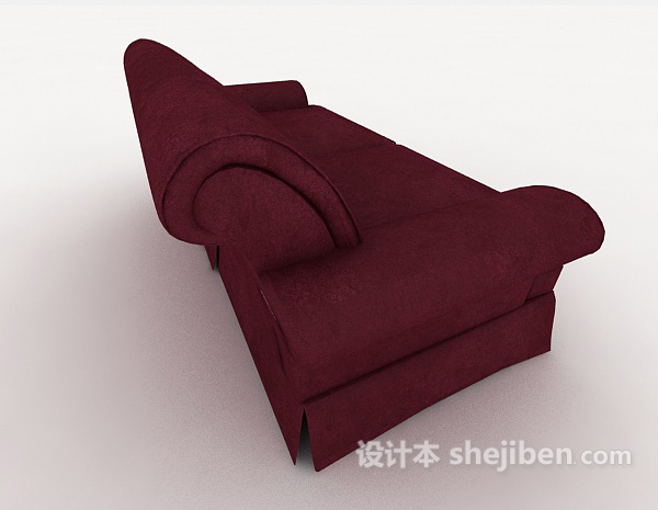 设计本红色简单双人沙发3d模型下载