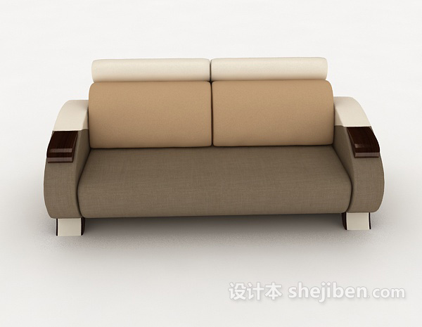 现代风格家悦拼色双人沙发3d模型下载